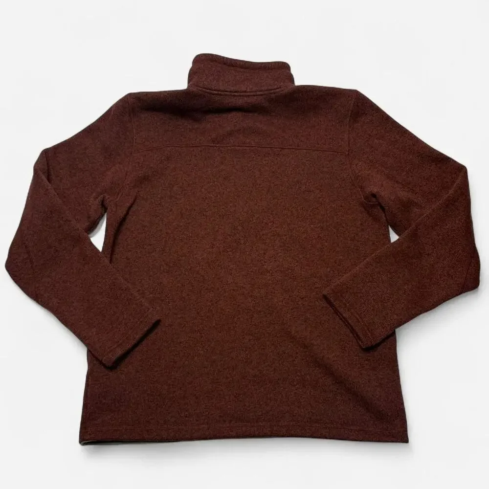 The North Face brown quarter zip fleece pullover men’s large cozy warm top